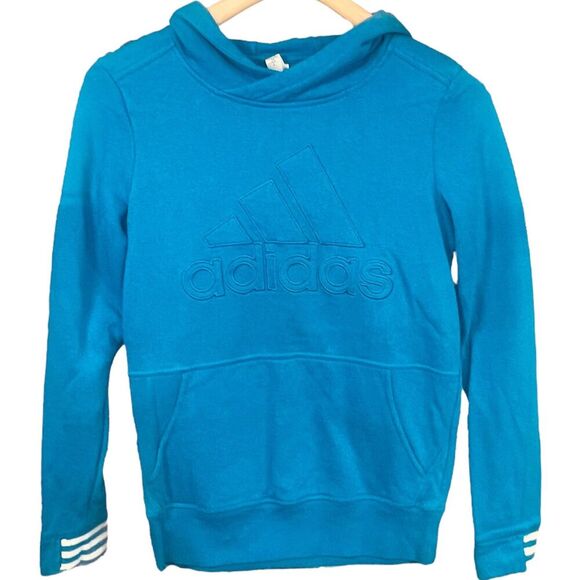 adidas | Women’s Turquoise Embroidered Logo Hooded Sweatshirt Size XS | EUC - Picture 3 of 10